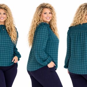 ✨ Sweet Thing Top – Teal | Women’s Plus Size 2X, Flowy, Loose Fitting✨